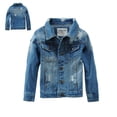 thumbnail image 1 of Boys Denim Jacket Long Sleeve Button down Girls Blue Jean Jacket Boys Spring Jacket Clothes for 7-8 Years Girls, 1 of 8