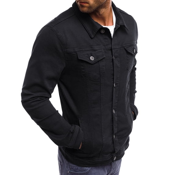 Denim Jacket Men, Awwp Casual Classic Slim Fit Jean Coat Jackets for Men Black M