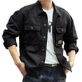 thumbnail image 1 of Denim Jacket Men Slim Fit Qiggri Men's Denim Jacket Button Mens Casual Jean Jackets, 1 of 9