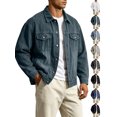 thumbnail image 1 of Denim Jacket for Men Versatile Vintage Washed Workwear Coat Street Style Loose Denim Jacket, 1 of 8