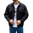 thumbnail image 1 of Denim Jackets for Men Trucker Jean Jacket Unlined Coats Spring Fall Outfits(Black,XS), 1 of 8
