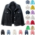 thumbnail image 1 of Denim Jackets for Women Plus Size Short Sleeve Versatile Jean Cardigan Jacket Thin Shawl Top Blouse, 1 of 5