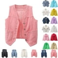 thumbnail image 1 of Denim Jackets for Women Solid Color Versatile Casual V-neck Jean Tank Top And Camisole Jacket, 1 of 8
