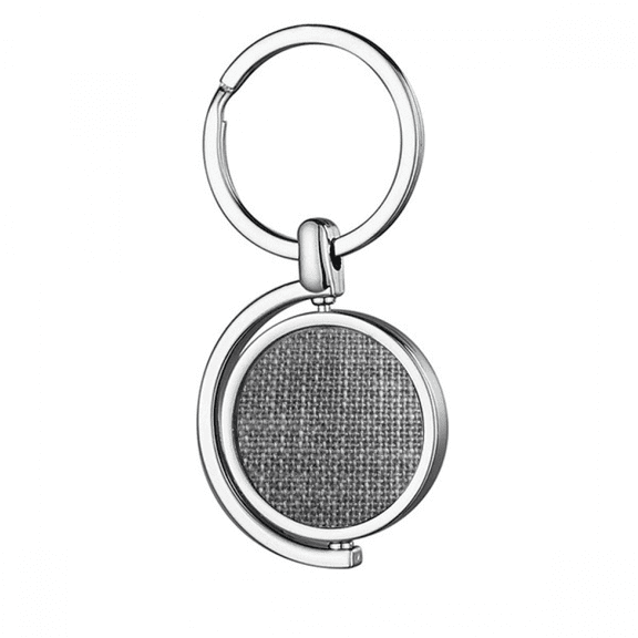 Denim Jean Cowboy Lining Textile Rotating Keychain Metal Keyring Holder
