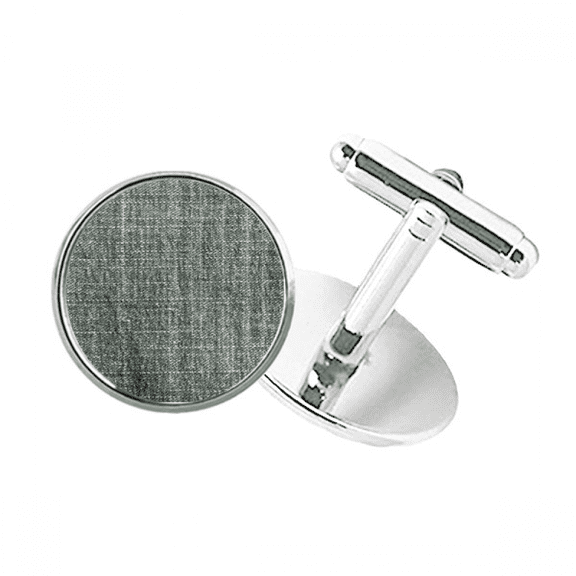 Denim Jean Cowboy Lining Textile Round Button Cuff Clip Stud Cufflinks