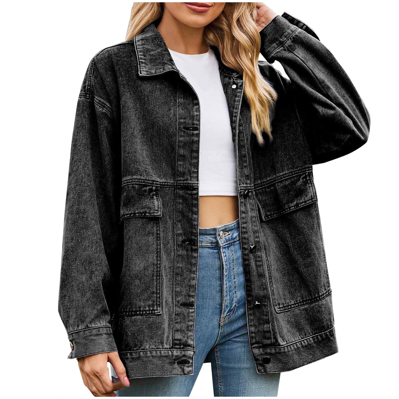 Denim Jean Jacket for Women Oversized Jean Jacket Women's Oversized ...