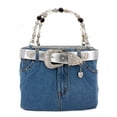 thumbnail image 1 of BAG1999 Hard-Shell Denim Purse, 1 Compartment, Silver - BG-BJ119MSV, 1 of 4
