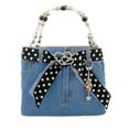 thumbnail image 1 of BAG1999 Denim Jean Purse with Polka Dots Ribbon, 1-Piece -  BG-BJ117MBK, 1 of 2