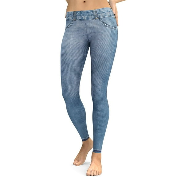 Denim Jeans Print Leggings Size: XS for Women | FIERCEPULSE