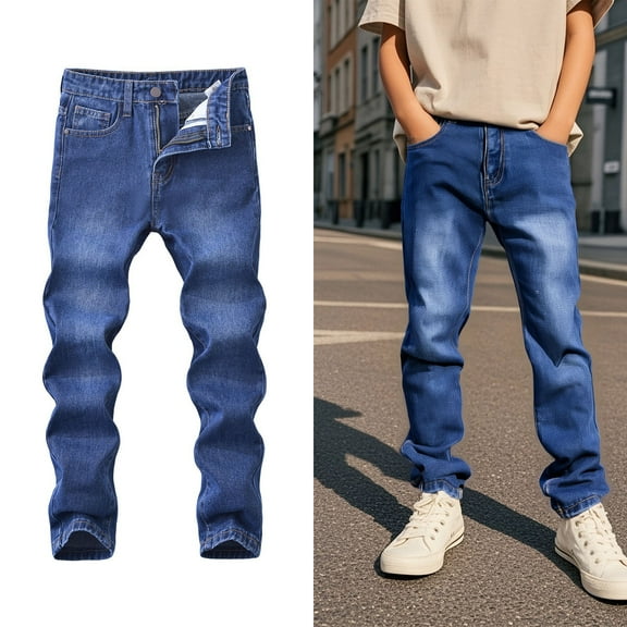 Denim Jeans for Boys Boy's Skinny Fit Boys Blue Jeans Back to School Clothes for Boys Kids Fashion Comfy Jeans Pants 5-6 Years