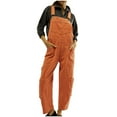 thumbnail image 1 of Denim Jumpsuits for Women Suspender Pants Straight Leg Casual Loose Overalls Multi Pockets Cargo Jeans Rompers Orange,S, 1 of 7