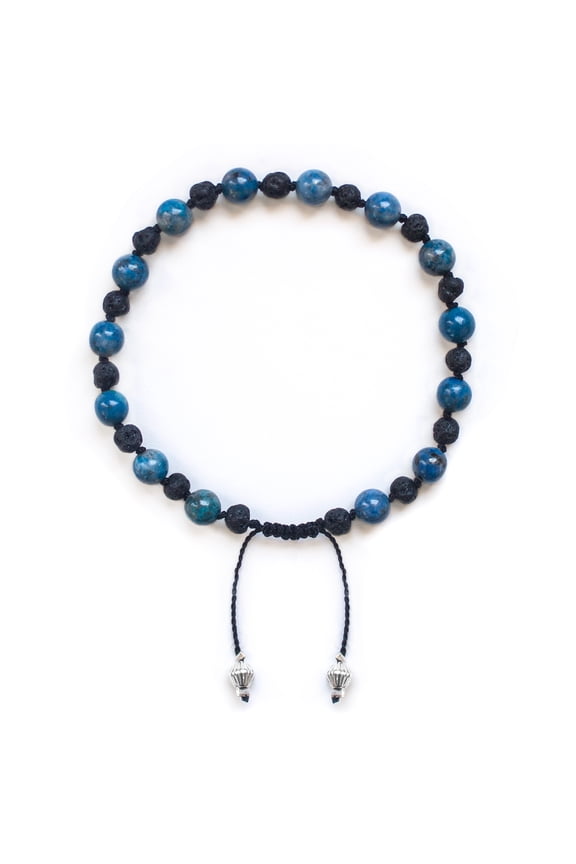 Denim Lapis and Lava Stone Bracelet