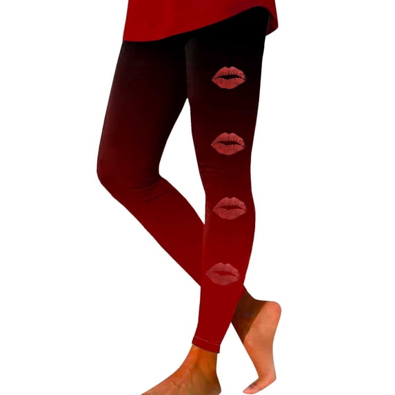 Denim Leggings Valentine’s Day Stretchy Workout Tights Slim Fit Women Gym Leggings Pink Camo Leggings Bottoms for Women