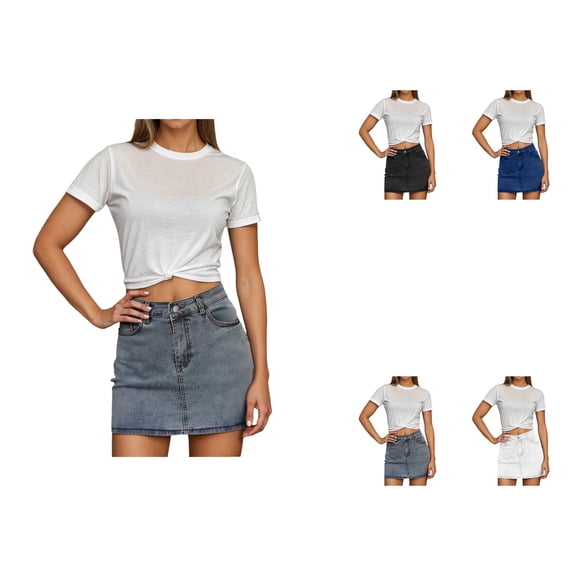 Denim Overall Dress for Women, Casual Mini Sleeveless Jean Vintage Jumper Skirt Dress with Pockets, Basic Style for Spring Summer Everyday Wear, Easy Machine Wash Comfortable Fit