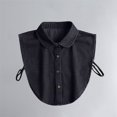 thumbnail image 1 of Denim Peter Pan False Collar, AURORADY Detachable Faux Dickey Collar Button Down Jean Half Blouse, Layering Decorative Fake Collar Fashion Accessory for Women Girls Sweater Tops Black One Size, 1 of 8