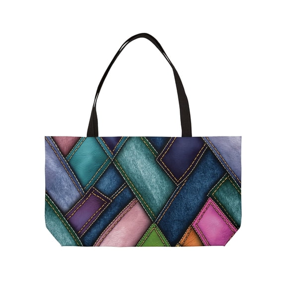 Denim Print Yoga Bag High-Quality 100% Spun Polyester 24x13 Canvas Gym Bag 42