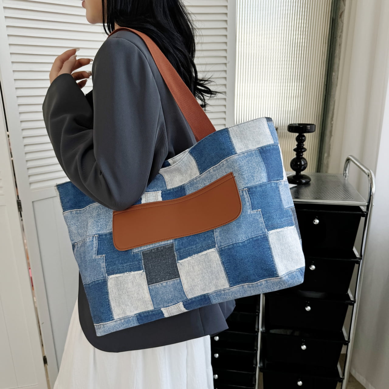 Denim Purse Jean Tote Bag for Women Crossbody Shoulder Denim Purses and Handbags for Women