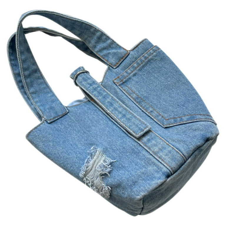 Denim Purse Portable Handbag Versatile Commuting Shoulder light Blue Women for Bags Jean Wallet Packet Travel Walmart