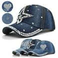 thumbnail image 1 of Denim Retro Baseball Cap Washed Vintage Style Solid Color Unisex Hat, 1 of 5