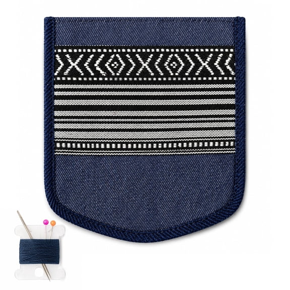 Denim Sew-On Pocket Patch for Jeans, Heavy Duty Functional Jean Repair Pocket, No Adhesive, Hand or Machine Sew Patch for Jackets, Pants, Backpacks