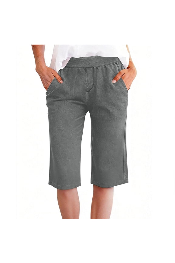 Denim Shaorts Women Straight Leg Jeans Comfort Fit Loose Jeans High Waited Denim Pants Boyfriend Baggy Cropped Pants Stretch Lounge Pants Casual Smart Work Pants with Pockets
