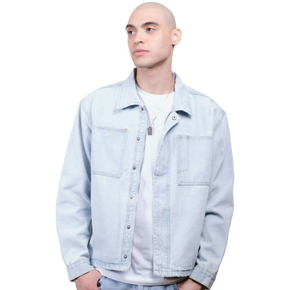 Brooklyn Cloth Men's Denim Shirt Jacket, Durable, Versatile Layering, Medium Stone Wash, Medium