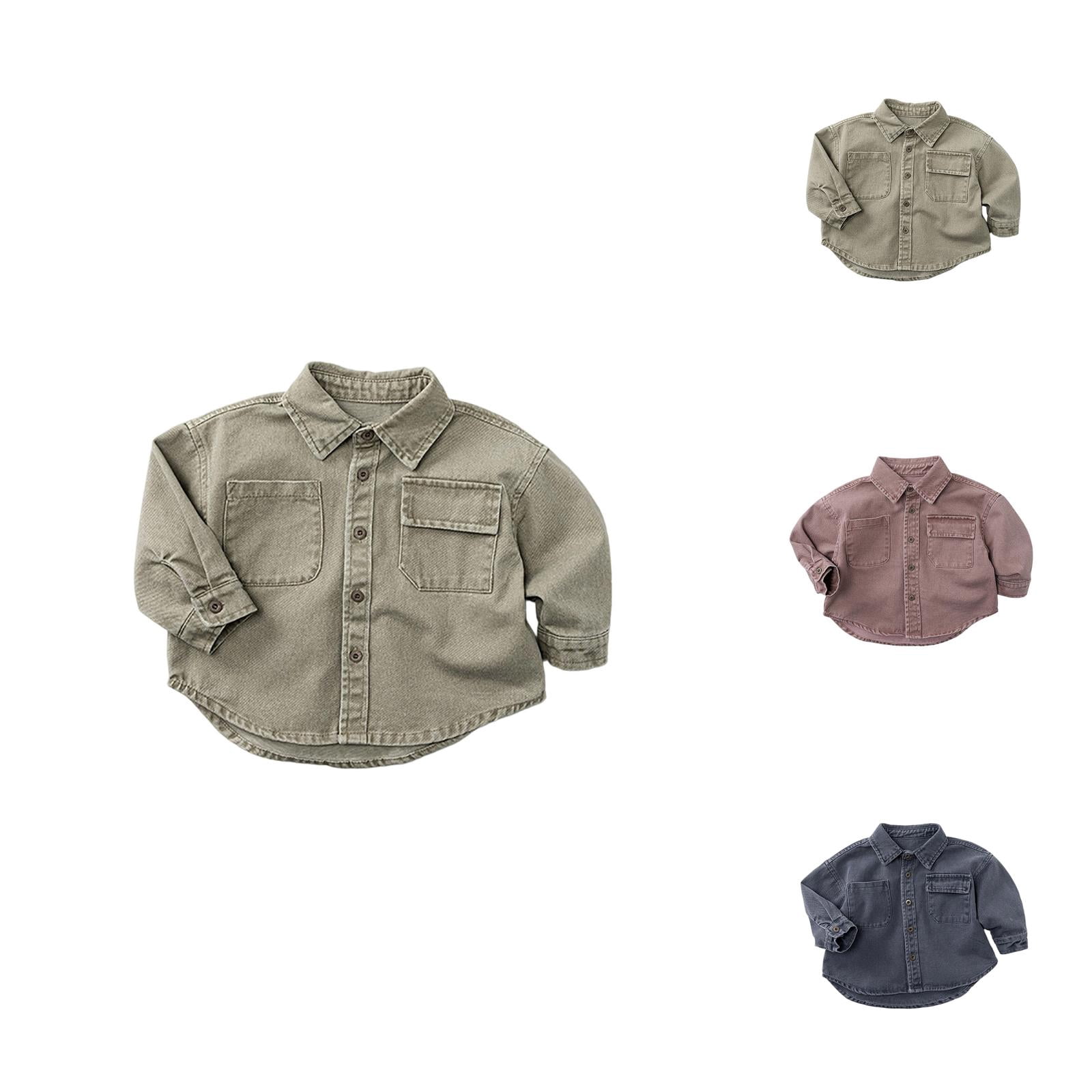 Denim Shirts for Boys Girls Spring Fall Fashion Casual Long Sleeve ...