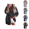 thumbnail image 1 of Denim Shirts for Women 2025 Fall Winter Long Sleeve Button Down Collared Casual Jean Shirt Blouse Tops, 1 of 6