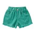 thumbnail image 1 of Denim Shorts Girls 14-16 Kids Girls Knee Length Jean Shorts 2025 Trendy Y2K Elastic High Waisted Wide Leg Casual Summer Shorts with Pockets, 1 of 4