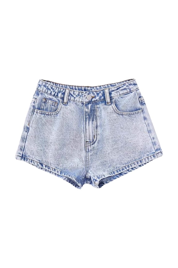 Denim Shorts Juniors Jean Shorts for Teen Girls Ripped Raw Hem High Waist Straight Leg Cute Summer Y2K Denim Shorts 13Y-16Y