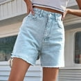 thumbnail image 1 of Denim Shorts Women Clearance Distressed High Waisted Ladies Jean Shorts Cut Off Stretchy Raw Hem Denim Shorts for Women Todays Daily Deals Clearance, 1 of 5