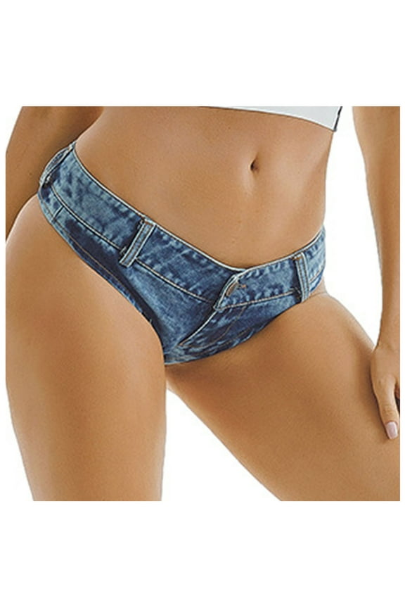 Denim Shorts for Women Low Rise Stretchy High Waisted Denim Hot Pants Cut Off Mini Jean Thong Shorts Summer Short Pants Skinny Cute Hotpants Sexy Clubwear Plus Size