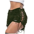 thumbnail image 1 of ZHUGeLI Denim Shorts Women Mid Rise Ripped Jean Shorts Stretchy Folded Hem Hot Short Jeans, 1 of 7