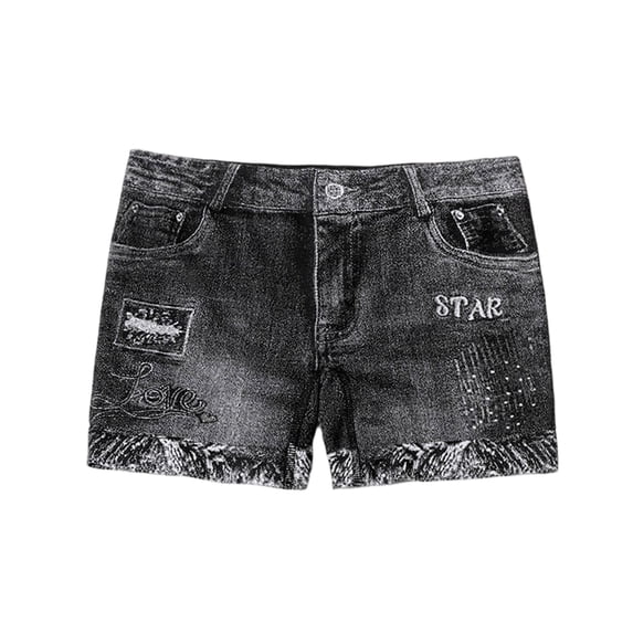 Denim Shorts Women Mid Waisted Distressed Summer Jean Shorts Twill Shorts Regular Fit Beach Casual Shorts with Pockets