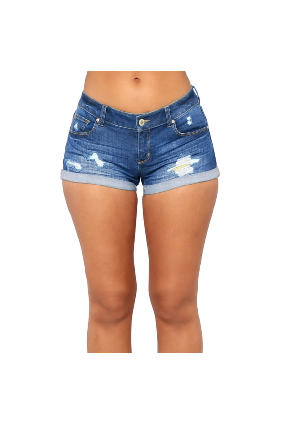 Denim Shorts Women Womens Casual Fashion Slim Pockets Shorts Curly Edge Jeans Shorts