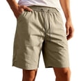 thumbnail image 1 of Denim Shorts for Men Small Summer Gym Shorts for Men Loose Elastic Waist Drawstring Cargo Shorts with Pocket Lightweight Casual Sports Shorts Brown L, 1 of 7
