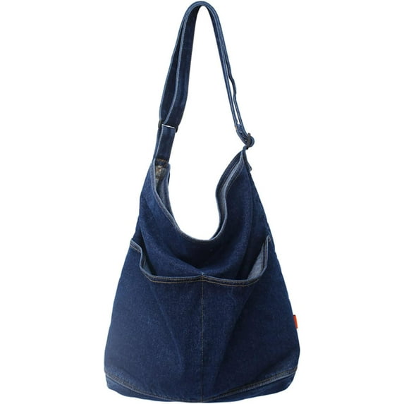 Denim Shoulder Bag Canvas Messenger Bag for Women Men Tote Bag Casual Retro Aesthetic Crossbody Bag Handbag