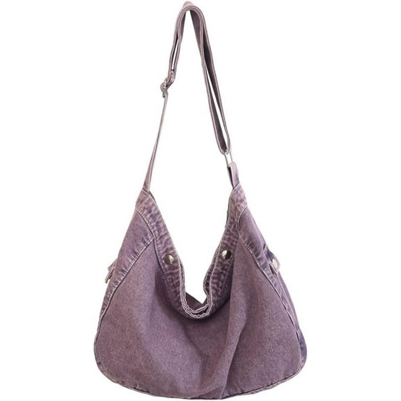 Denim Shoulder Bags for Women Large Hobo Crossbody Bag Slouchy Canvas Messenger Satchel Purse Retro Tote Handbag