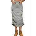 thumbnail image 1 of Denim Skirt Below Knee Length High Waisted Jean Skirts for Women Light Gray XL, 1 of 7