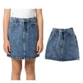 thumbnail image 1 of Denim Skirt Girls Casual Denim Mini Skirt Cute Jean Skirt Back to School Outfits Y2k Clothes Kids 8-9 Years, 1 of 6
