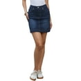 thumbnail image 1 of Denim Skirt for Women's Casual High Waisted Jean Skirt with Pockets XS Deep Blue, 1 of 6
