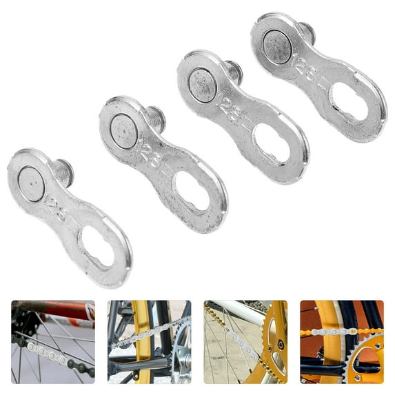 CTIRCHIU 2Pairs Steel Bike Chain Joints for Mountain Bikes Durable Silver Connectors