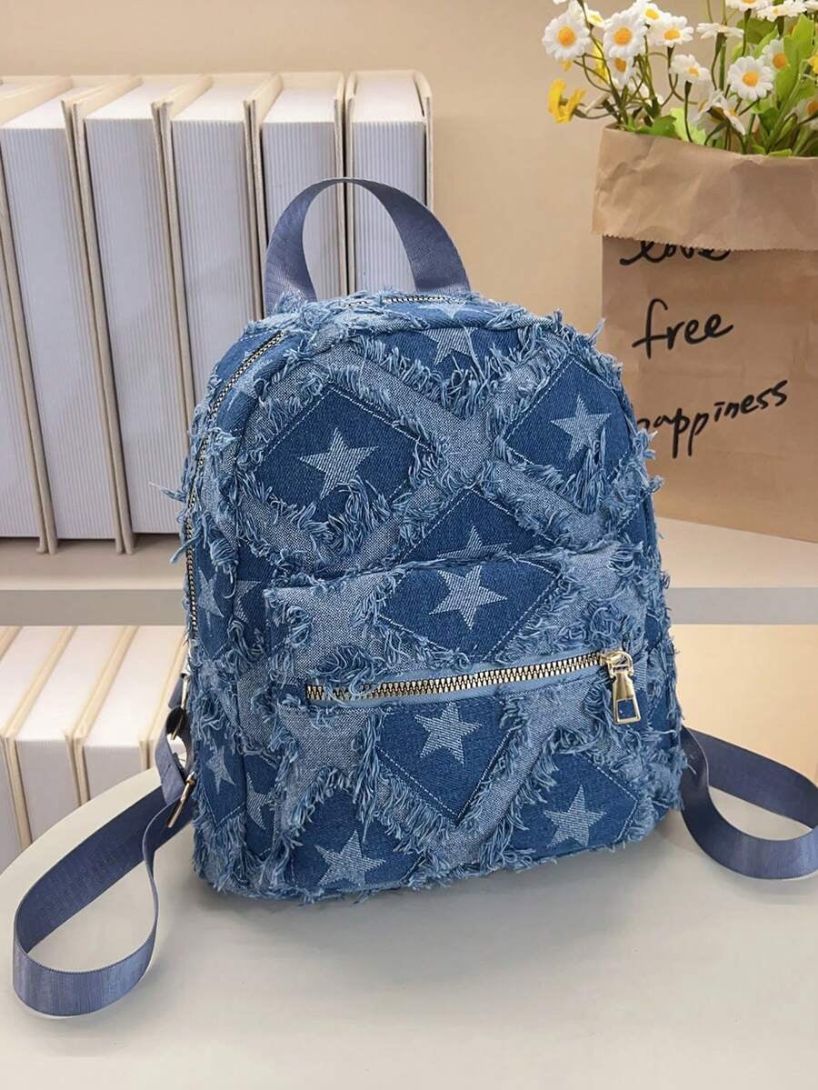 fringe backpack mini Blake Fringed star studding Chic Checklist Fringe Backpack In