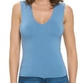 thumbnail image 1 of Denim Steel Medium Size Women's Sleeveless V Neck Top, Basic Slim Fit Shirt, Sexy Casual Cute Going Out, Trendy Spring Summer 2024, 1 of 7