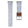 thumbnail image 1 of Denim Strap for Apple Watch Band 41mm 40mm 38mm, Retro Lace Fashion Strap for Apple Watch Women, Soft Hybrid Bracelet Compatible for iWatch Bands Series 9 8 7 6 5 4 SE 3 2 1, LightBlue, 1 of 8