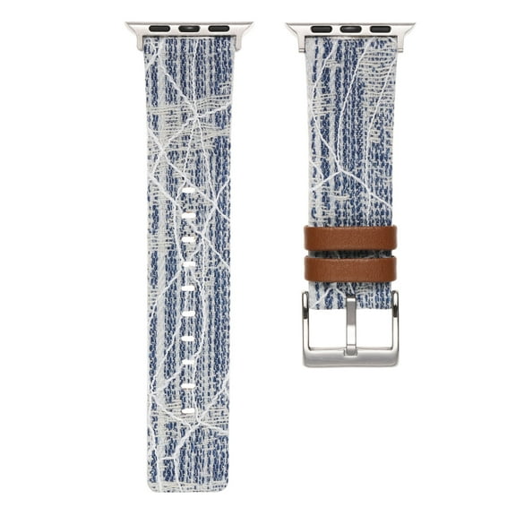 Denim Strap for Apple Watch Band 49mm 45mm 44mm 42mm, Soft Hybrid Bracelet Compatible for iWatch Bands Series 9 8 7 6 5 4 SE 3 2 1 Ultra, Retro Lace Fashion Strap for Apple Watch Women, RetroBlue