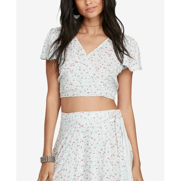 Denim Supply Ralph Lauren Tie Back Crop Top Kimberly Floral M
