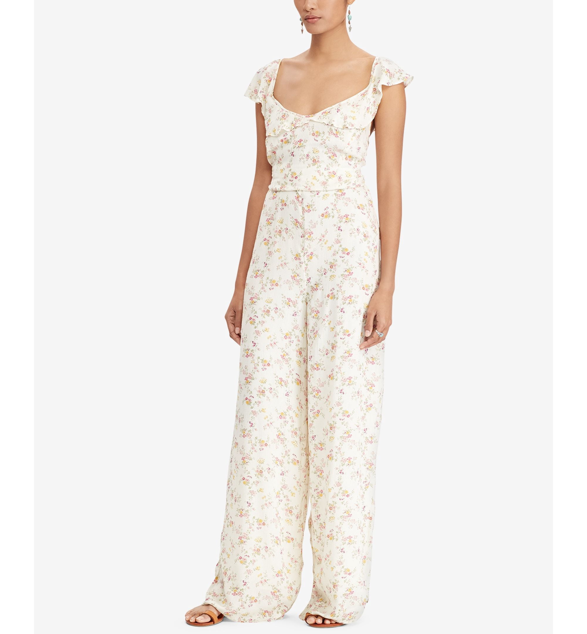Denim Supply Ralph Lauren Tie Back Jumpsuit Singer Floral 8 