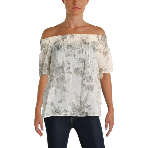 Denim & Supply Ralph Lauren Womens Floral Print Off-The-Shoulder Blouse