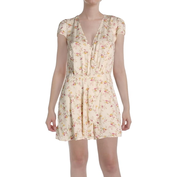 Denim Supply Ralph Lauren Floral Print Faux Wrap Romper Singer Floral L